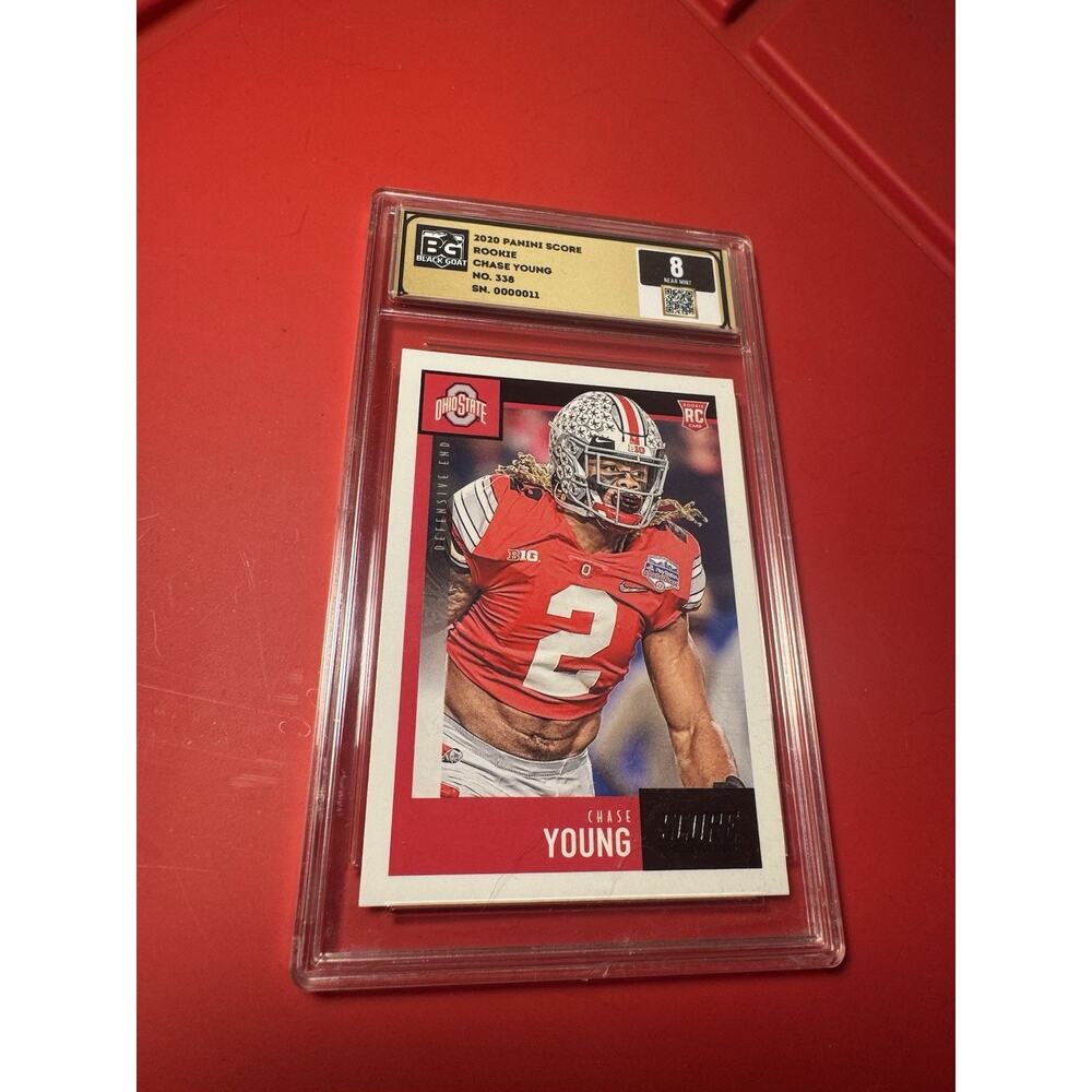 2020 Panini Score #338 Chase Young Black Goat Grading